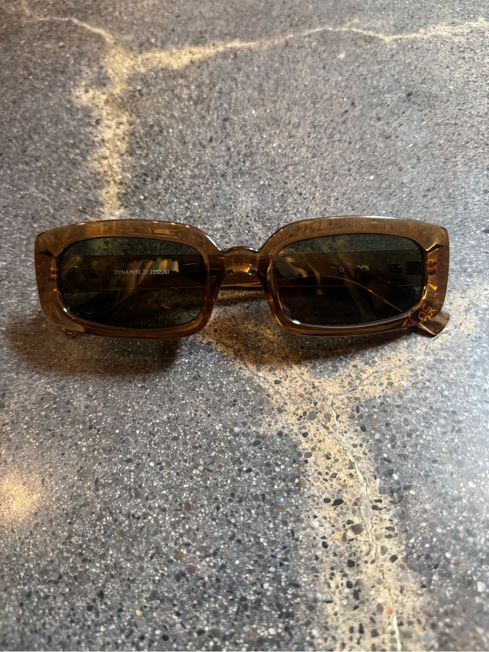 Le Specs Tobacco Y2K Rectangular Sunglasses